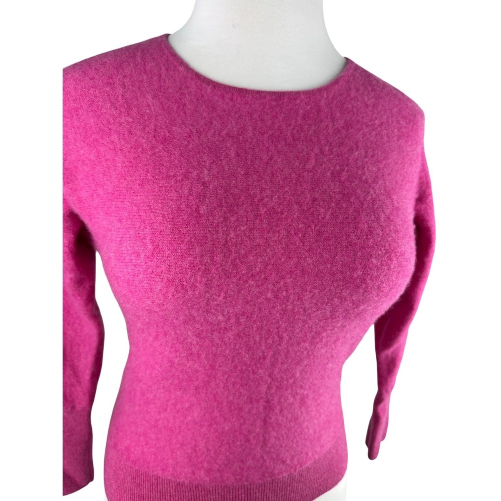 Tahari 100% 2-Ply Cashmere Women's Small Pink Long Sleeve Pullover Crew Sweater - Picture 7 of 14